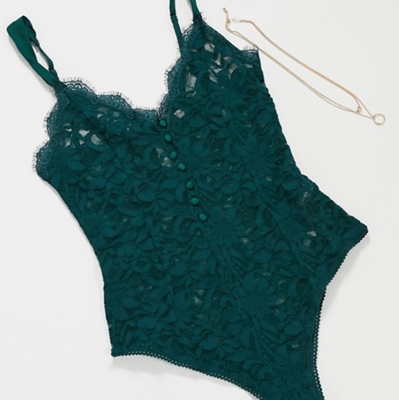 Free People Bedroom Date Bodysuit in Green - Picture 7 of 16